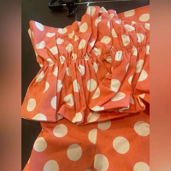 Women’s coral polka dot dress - Picture 3 of 5